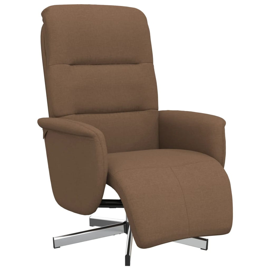 Fauteuil verstelbaar met voetensteun stof bruin
