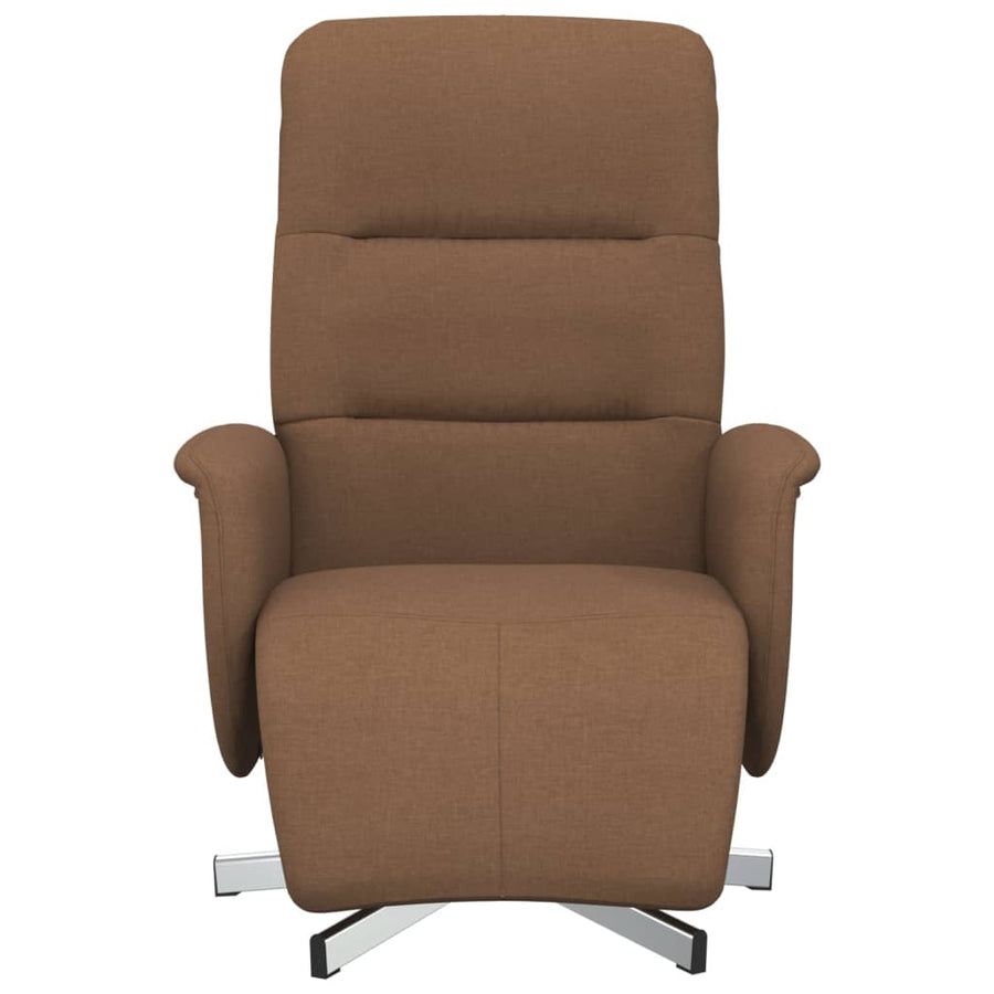 Fauteuil verstelbaar met voetensteun stof bruin