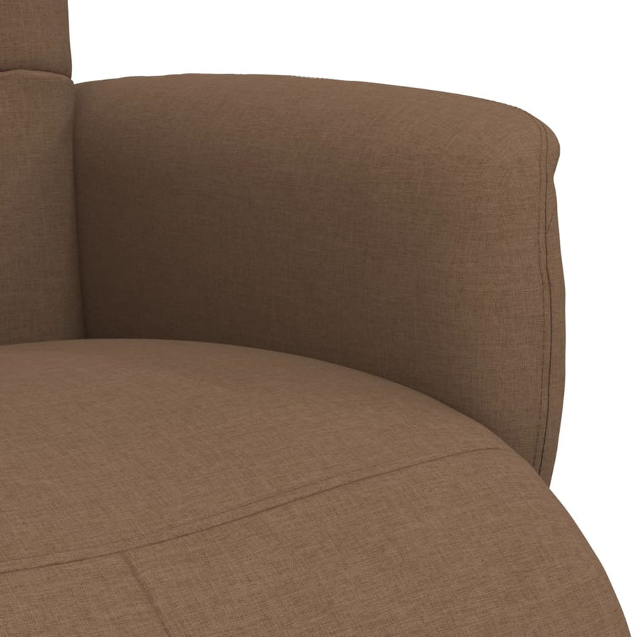 Fauteuil verstelbaar met voetensteun stof bruin