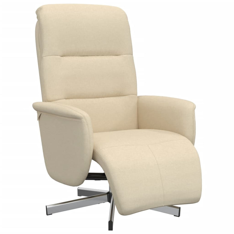 Fauteuil Verstelbaar Met Voetensteun Stof Kleurig Crème