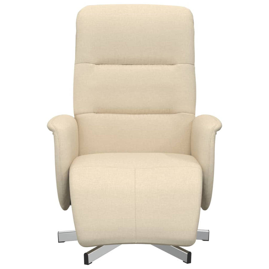 Fauteuil Verstelbaar Met Voetensteun Stof Kleurig Crème