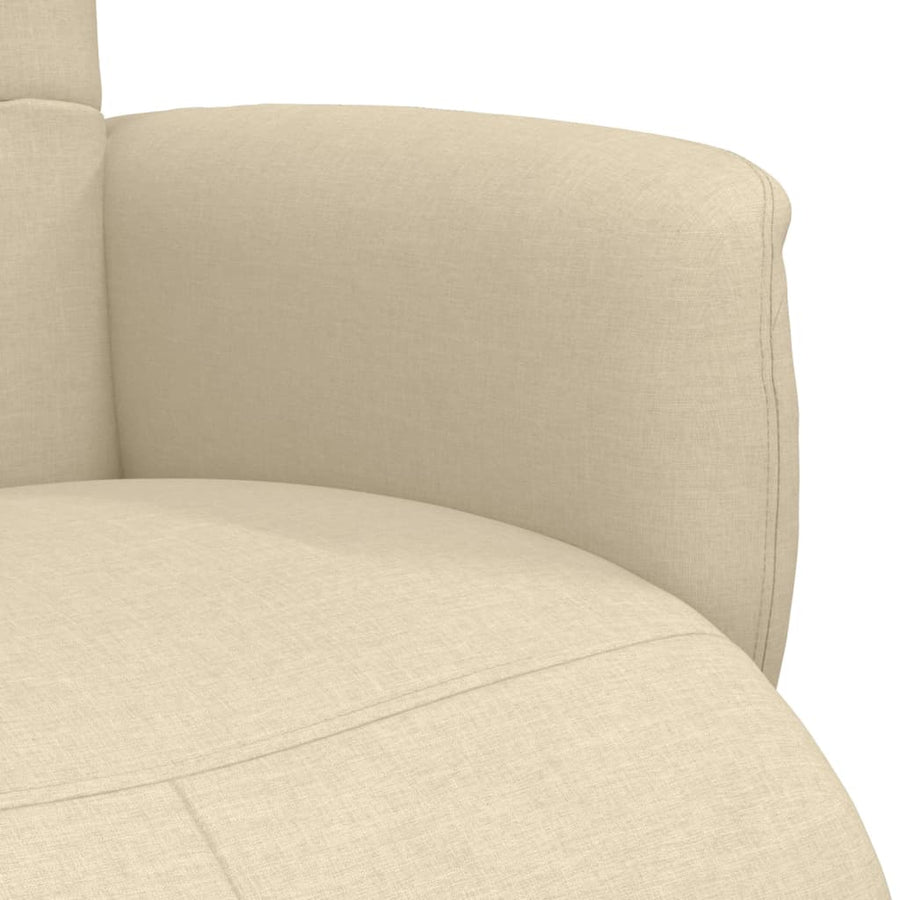Fauteuil Verstelbaar Met Voetensteun Stof Kleurig Crème