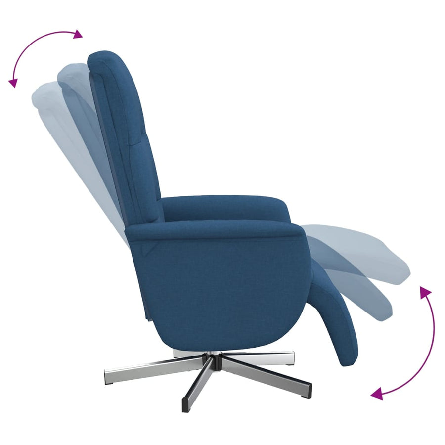 Fauteuil Verstelbaar Met Voetensteun Stof Blauw