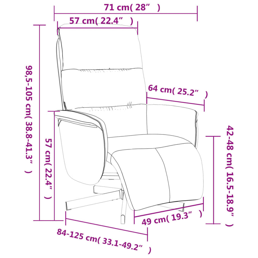 Fauteuil Verstelbaar Met Voetensteun Stof Blauw