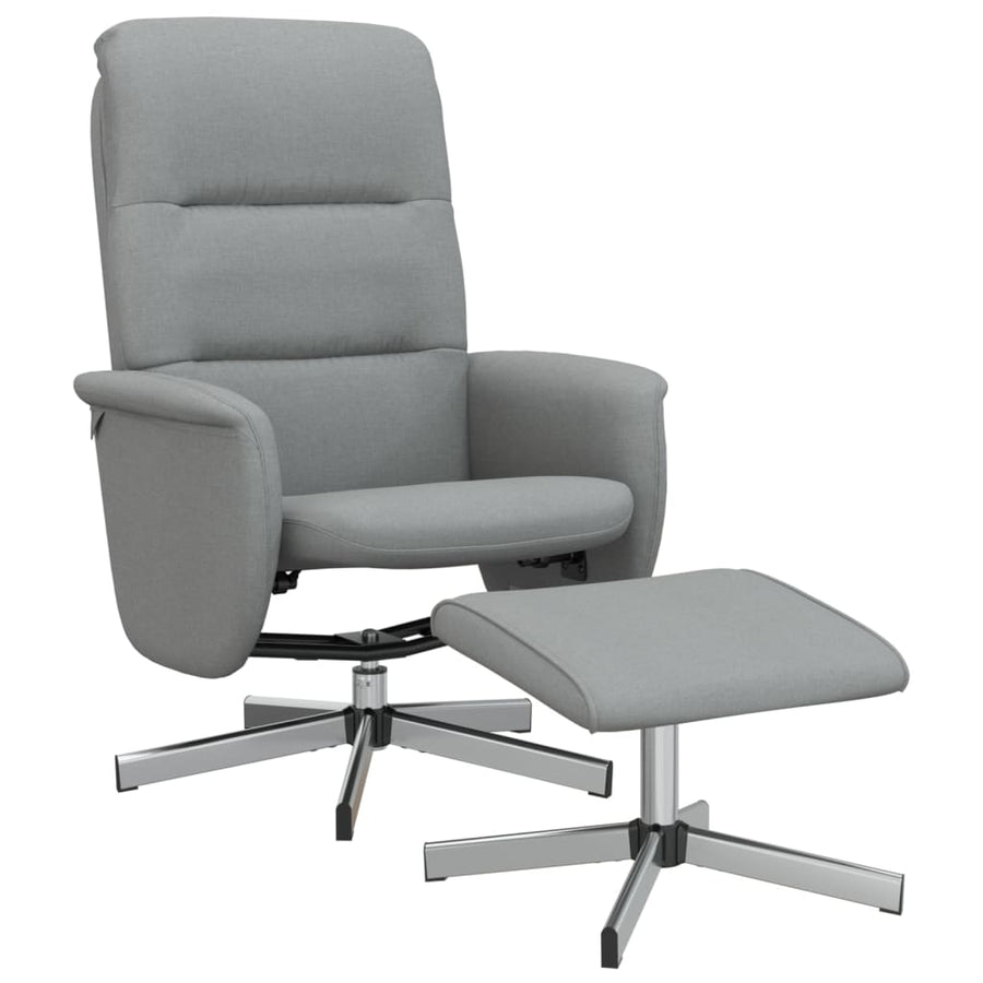 Fauteuil Verstelbaar Met Voetenbankje Stof Lichtgrijs