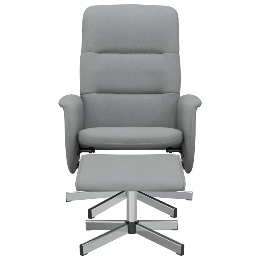 Fauteuil Verstelbaar Met Voetenbankje Stof Lichtgrijs