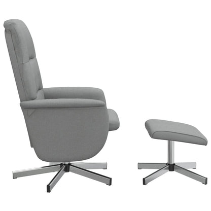 Fauteuil Verstelbaar Met Voetenbankje Stof Lichtgrijs