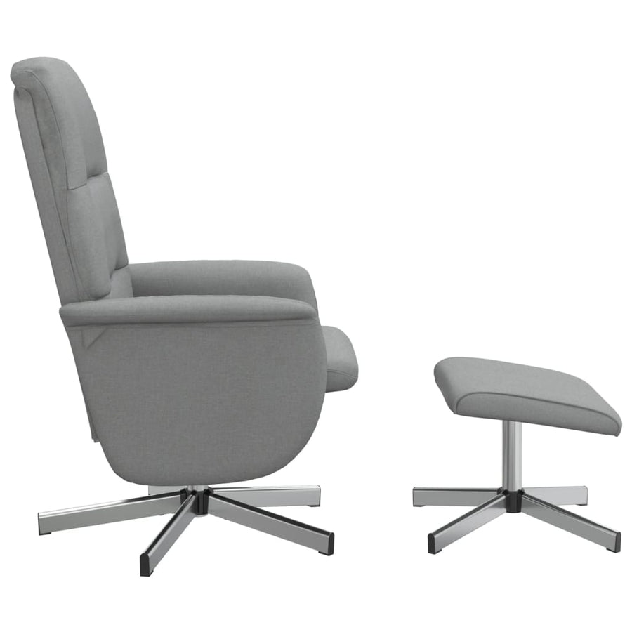 Fauteuil Verstelbaar Met Voetenbankje Stof Lichtgrijs