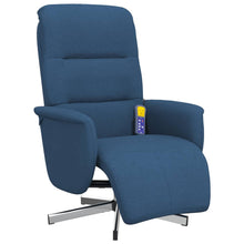 Massagestoel Verstelbaar Met Voetensteun Stof Blauw