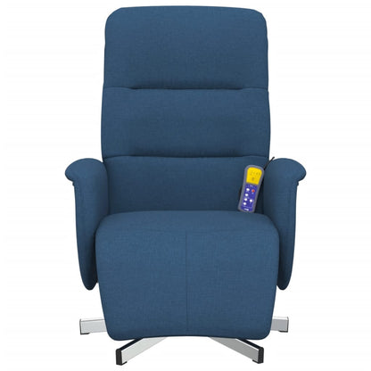 Massagestoel Verstelbaar Met Voetensteun Stof Blauw
