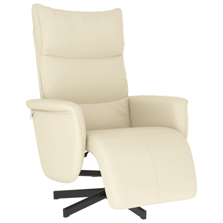 Fauteuil Verstelbaar Met Voetensteun Kunstleer Kleurig Crème
