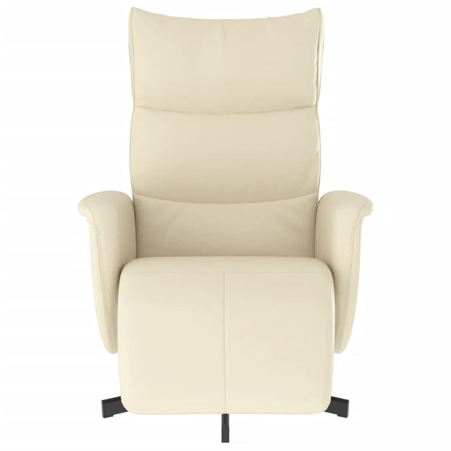 Fauteuil Verstelbaar Met Voetensteun Kunstleer Kleurig Crème