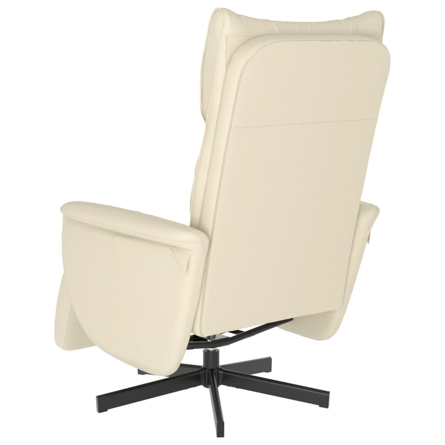 Fauteuil Verstelbaar Met Voetensteun Kunstleer Kleurig Crème