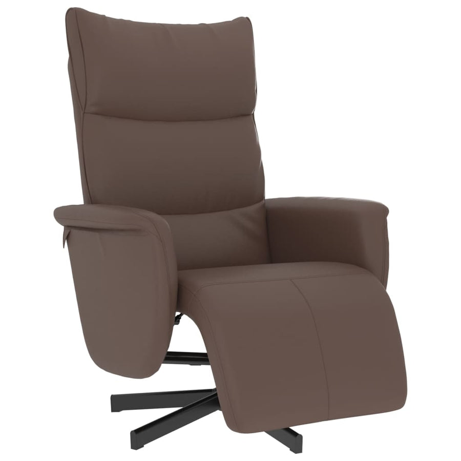 Fauteuil verstelbaar met voetensteun kunstleer bruin Bruin