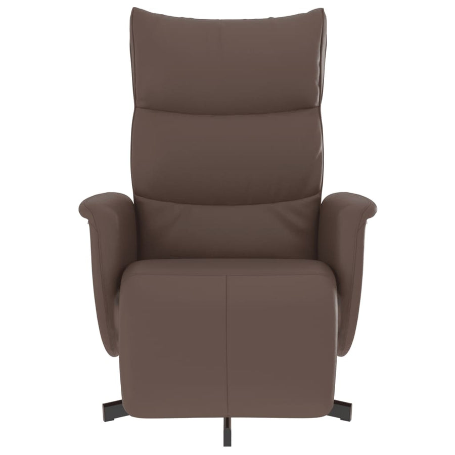 Fauteuil verstelbaar met voetensteun kunstleer bruin Bruin
