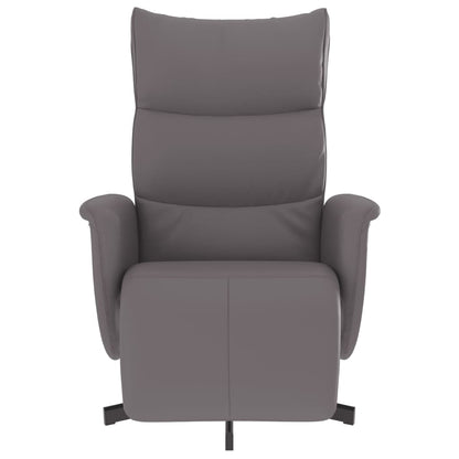 Fauteuil Verstelbaar Met Voetensteun Kunstleer Grijs