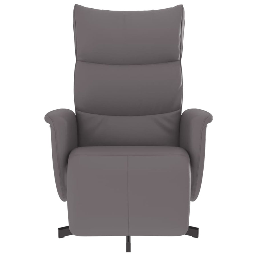 Fauteuil Verstelbaar Met Voetensteun Kunstleer Grijs