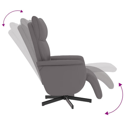 Fauteuil Verstelbaar Met Voetensteun Kunstleer Grijs