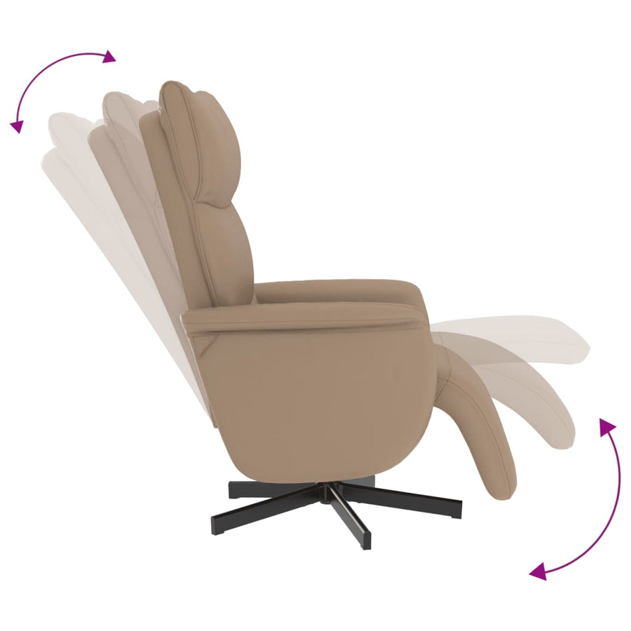 Fauteuil Verstelbaar Met Voetensteun Kunstleer Kleur Cappuccino