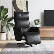 Fauteuil verstelbaar met voetensteun zwart kunstleer