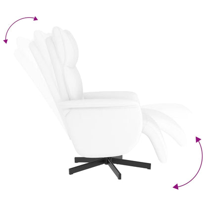 Fauteuil Verstelbaar Met Voetensteun Kunstleer Wit