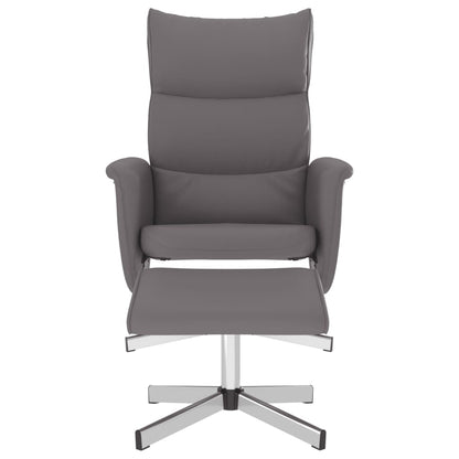 Fauteuil Verstelbaar Met Voetenbankje Kunstleer Grijs