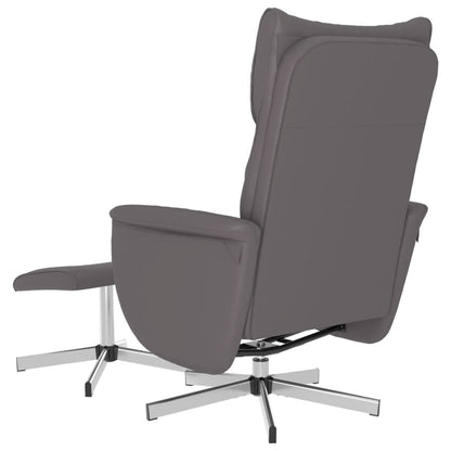Fauteuil Verstelbaar Met Voetenbankje Kunstleer Grijs