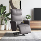 Adjustable Massage Chair with Footrest Faux Leather Grey