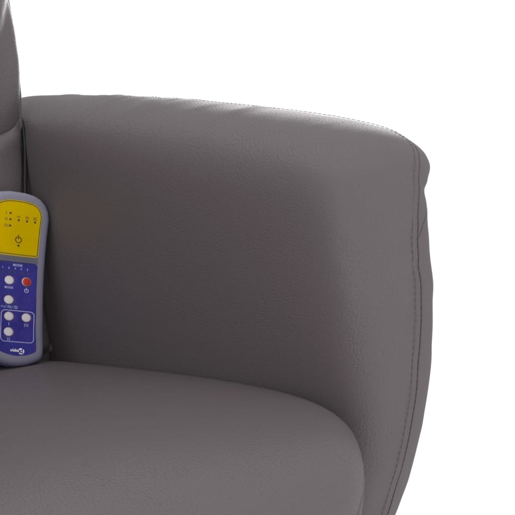 Massagestoel Verstelbaar Met Voetenbankje Kunstleer Grijs
