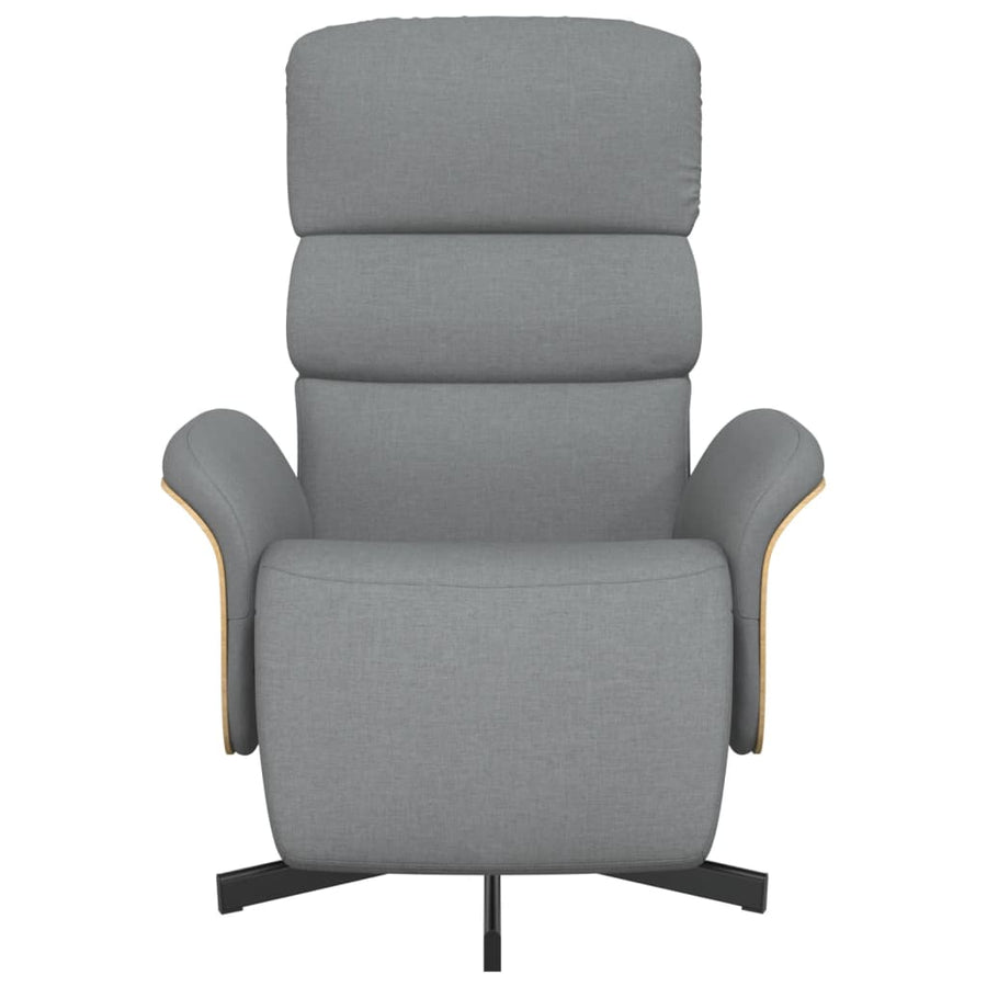 Fauteuil Verstelbaar Met Voetensteun Stof Lichtgrijs