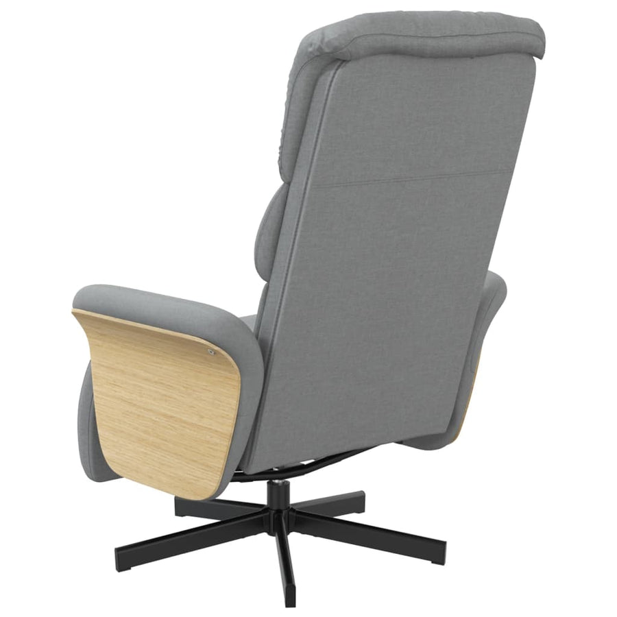 Fauteuil Verstelbaar Met Voetensteun Stof Lichtgrijs