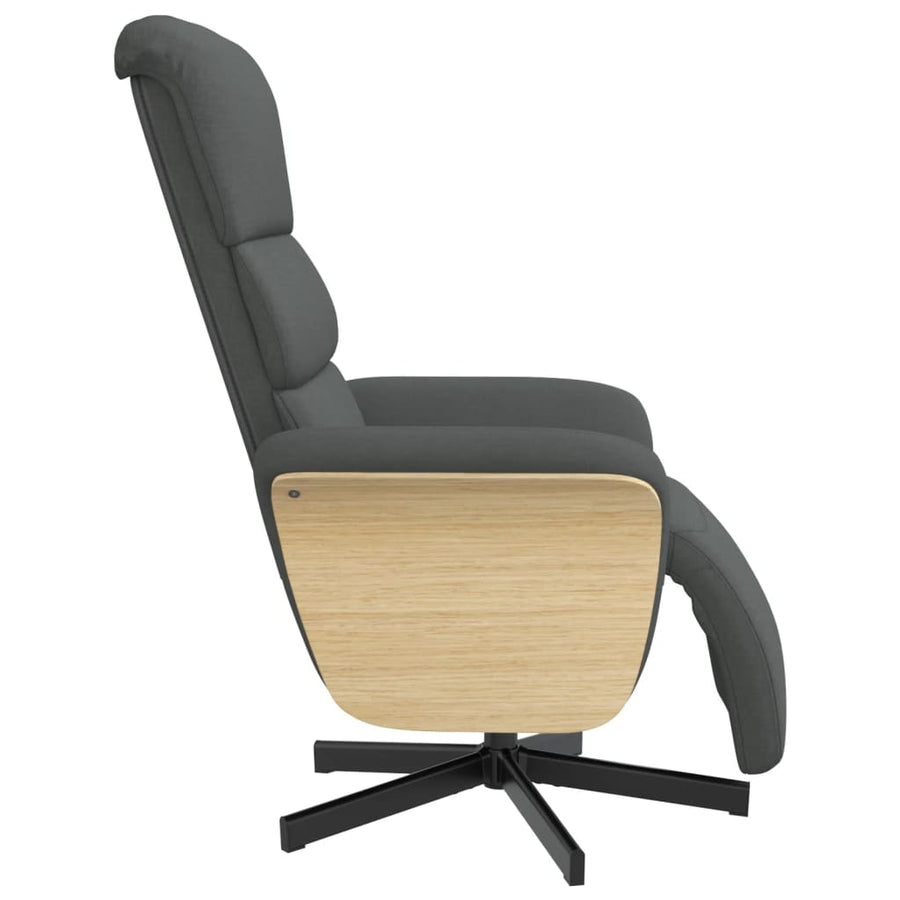 Fauteuil Verstelbaar Met Voetensteun Stof Donkergrijs