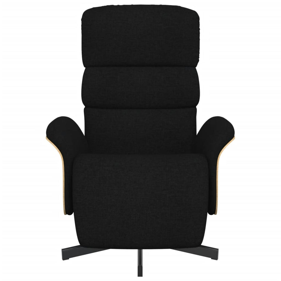 Fauteuil Verstelbaar Met Voetensteun Stof Zwart