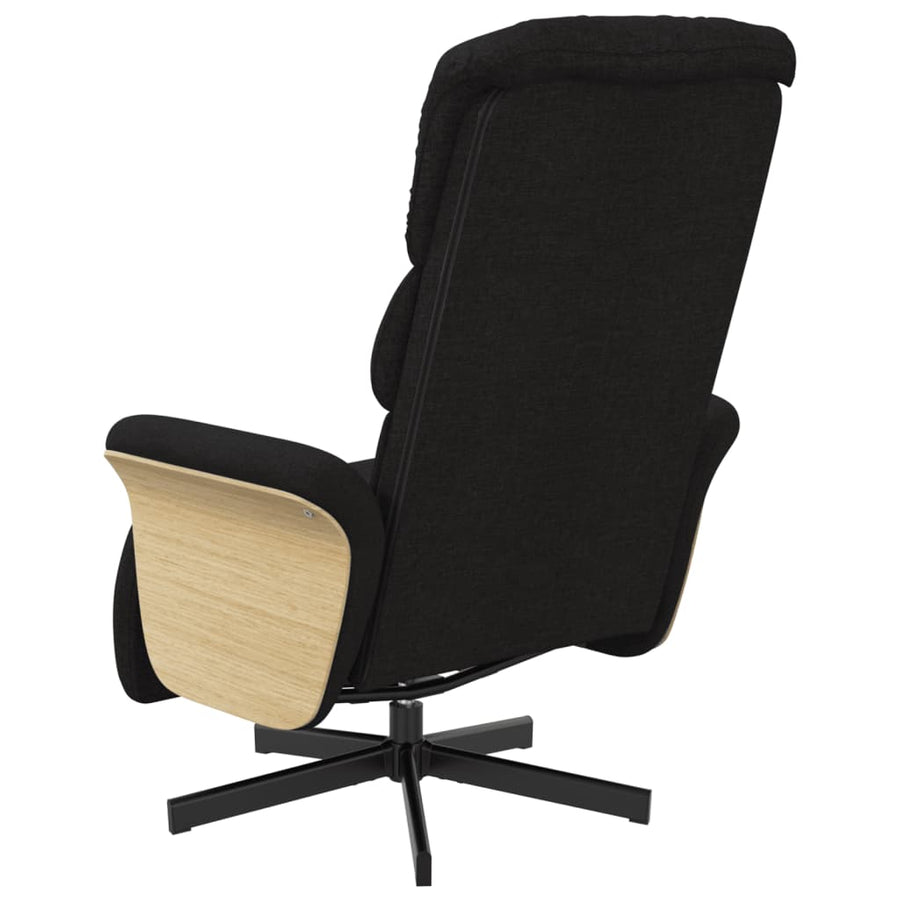 Fauteuil Verstelbaar Met Voetensteun Stof Zwart