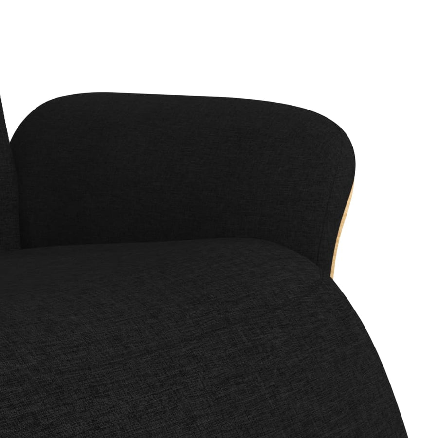 Fauteuil Verstelbaar Met Voetensteun Stof Zwart