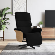 Fauteuil verstelbaar met voetensteun stof zwart 79,5x83x104 cm