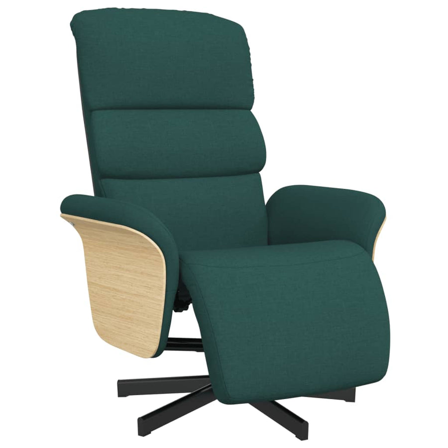 Fauteuil verstelbaar met voetensteun stof donkergroen