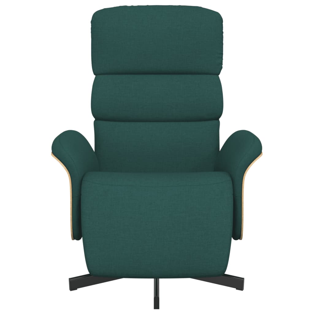 Fauteuil verstelbaar met voetensteun stof donkergroen