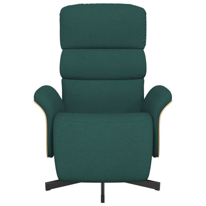 Fauteuil verstelbaar met voetensteun stof donkergroen
