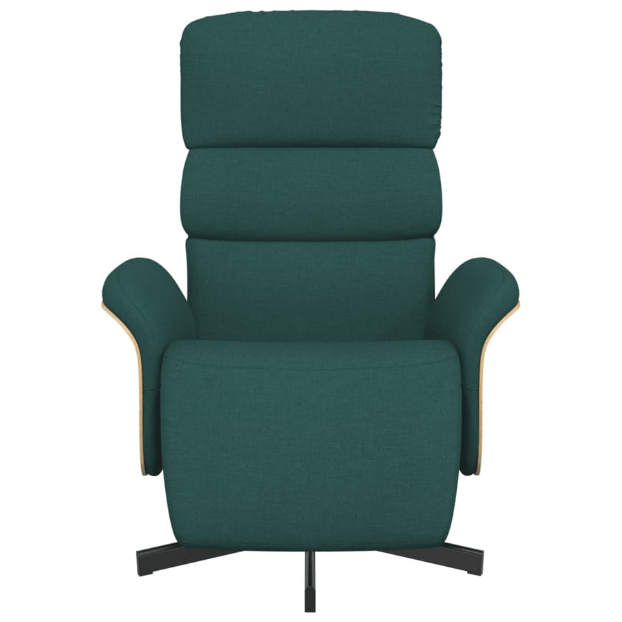 Fauteuil verstelbaar met voetensteun stof donkergroen
