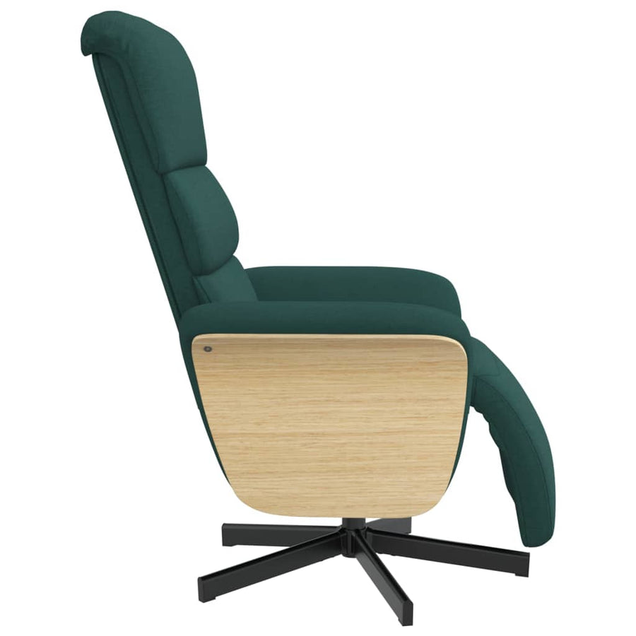 Fauteuil verstelbaar met voetensteun stof donkergroen