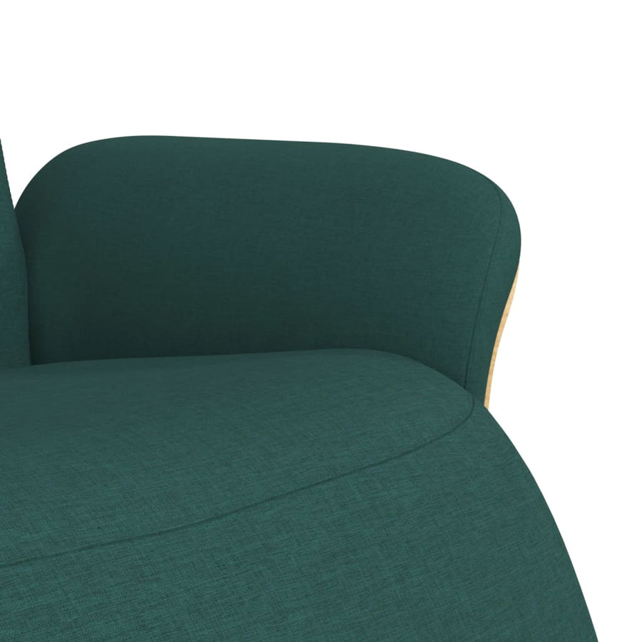 Fauteuil verstelbaar met voetensteun stof donkergroen