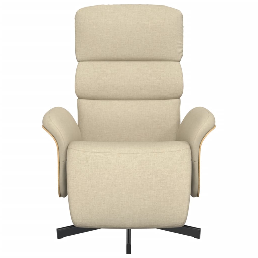 Fauteuil Verstelbaar Met Voetensteun Stof Kleurig Crème
