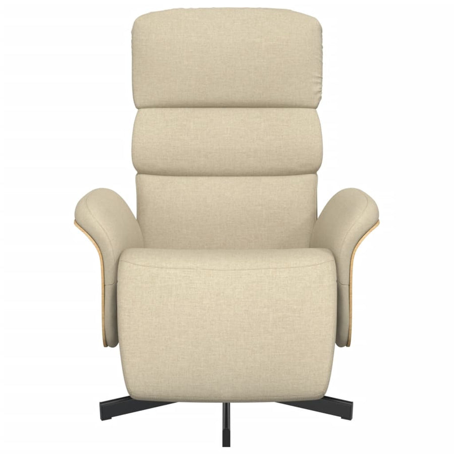 Fauteuil Verstelbaar Met Voetensteun Stof Kleurig Crème