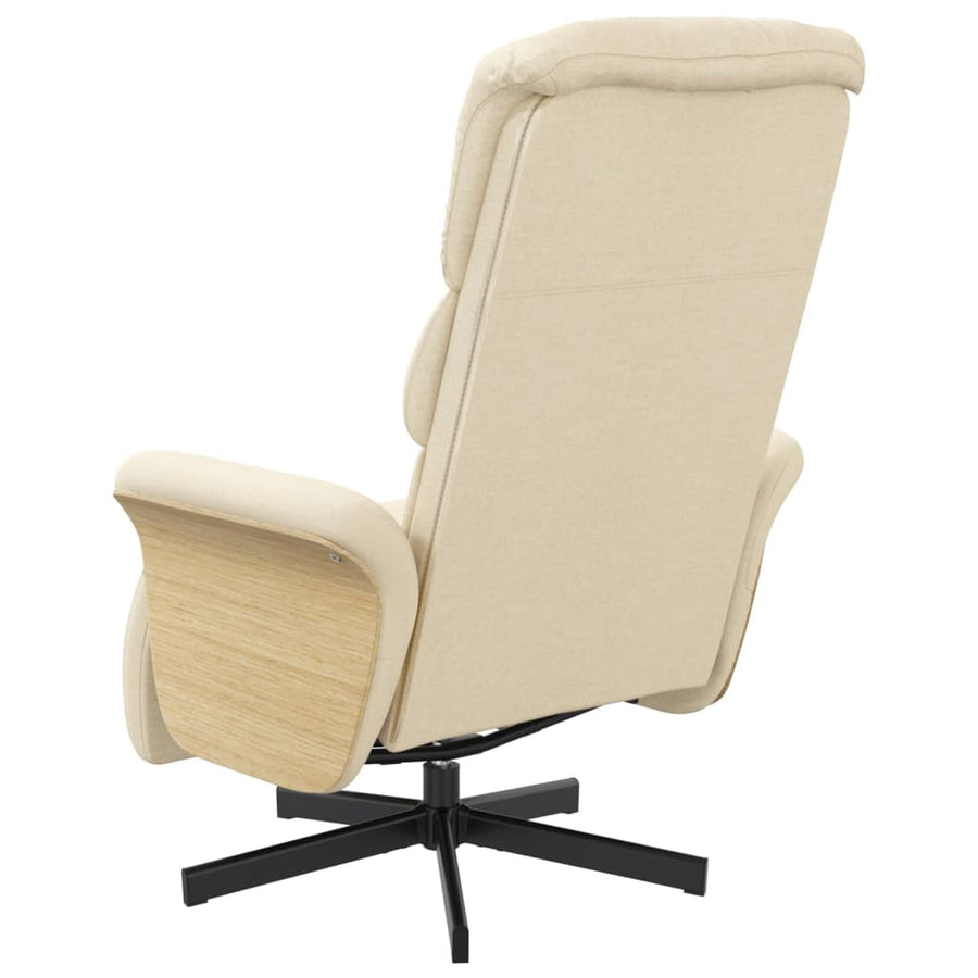 Fauteuil Verstelbaar Met Voetensteun Stof Kleurig Crème