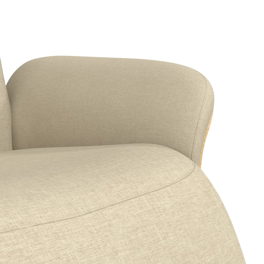 Fauteuil Verstelbaar Met Voetensteun Stof Kleurig Crème