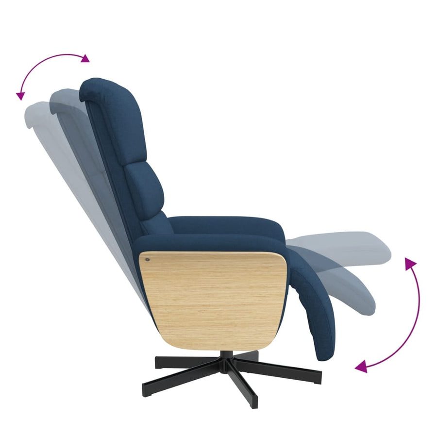 Fauteuil Verstelbaar Met Voetensteun Stof Blauw