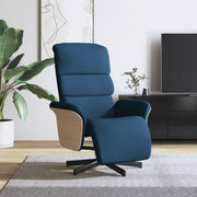 Fauteuil verstelbaar met voetensteun stof blauw