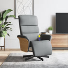 Adjustable Massage Chair with Footrest, Light Grey Fabric