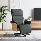 Massage chair adjustable with footrest fabric dark grey